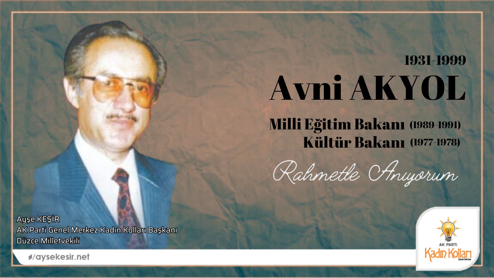 AVNİ AKYOL'U ANIYORUZ