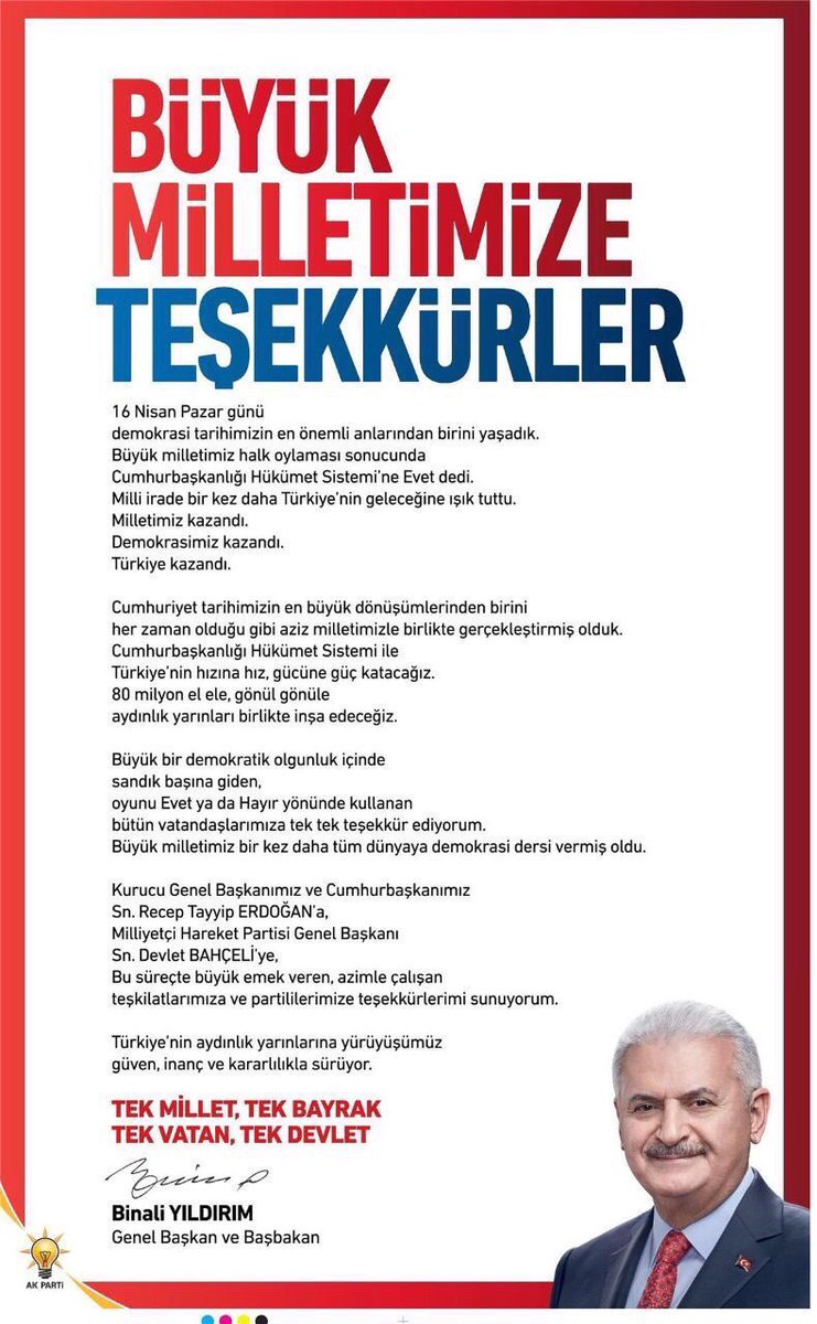 Büyük Milletimize Tesekkürler